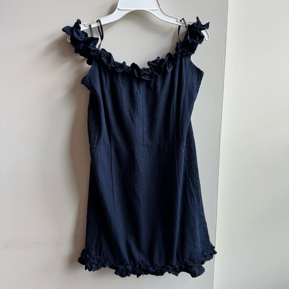 Lulu’s Elati Navy Blue Ruffled Off-the-Shoulder Bodycon Dress - Picture 6 of 12